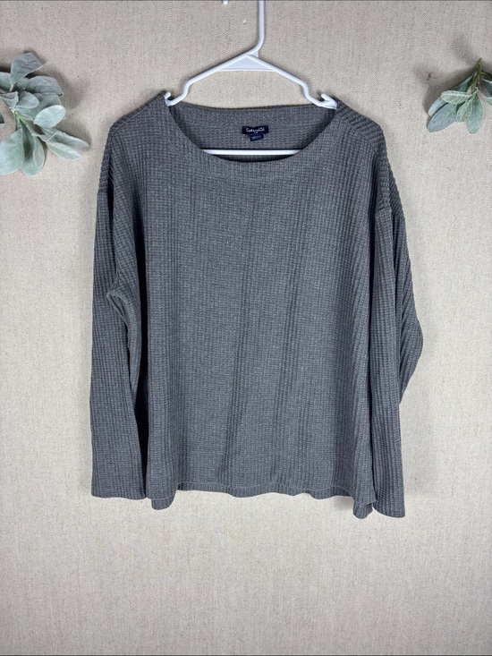 Splendid Tops - Splendid > Gray Soft Waffle Knit Long Sleeve Top Large
